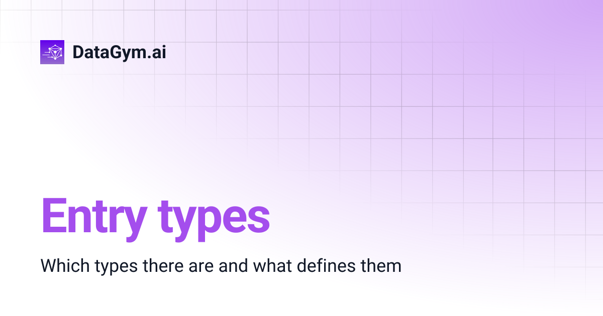 Entry types | DataGym.ai